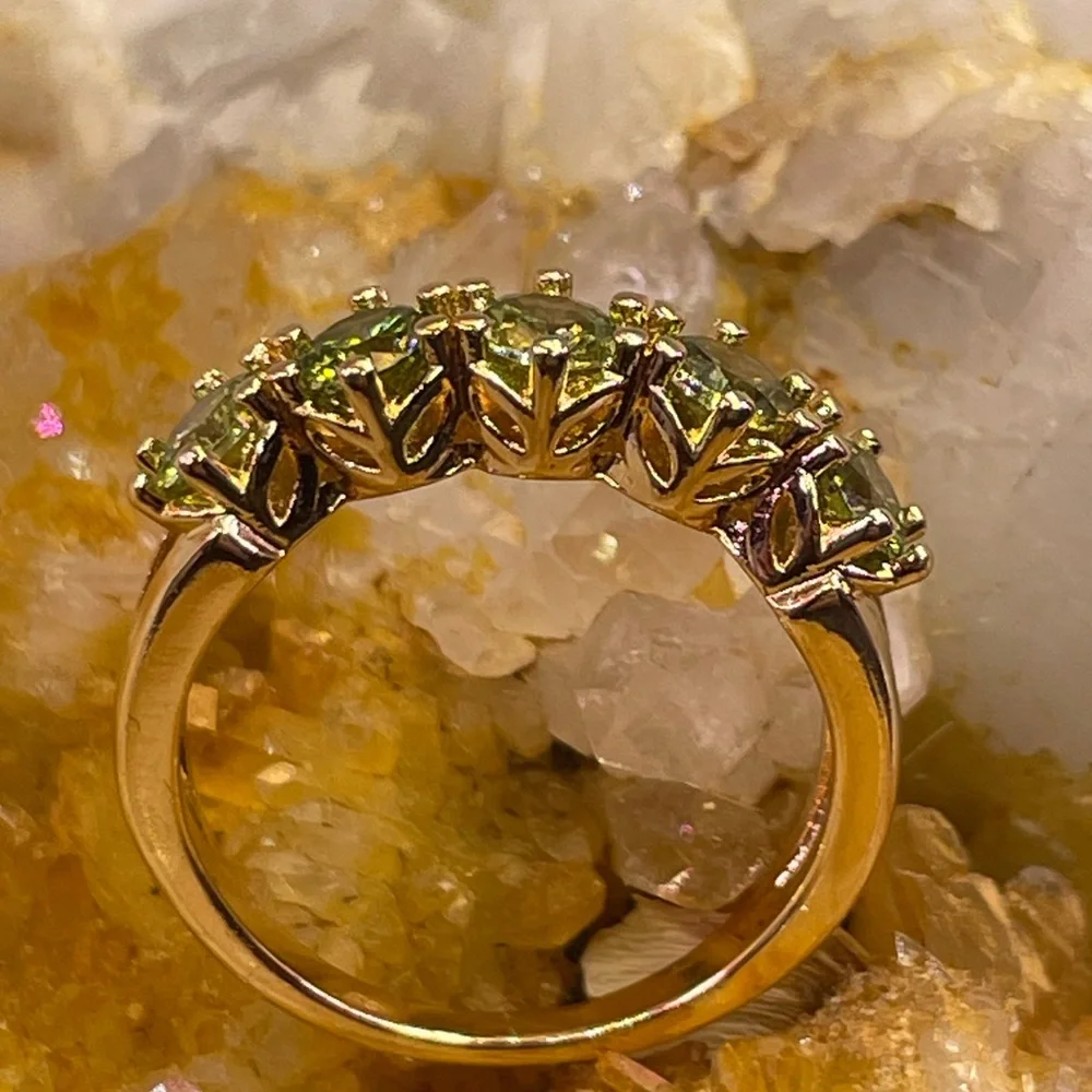 1.8ct PERIDOT 14k plated RING-size 7 - Picture 9 of 11